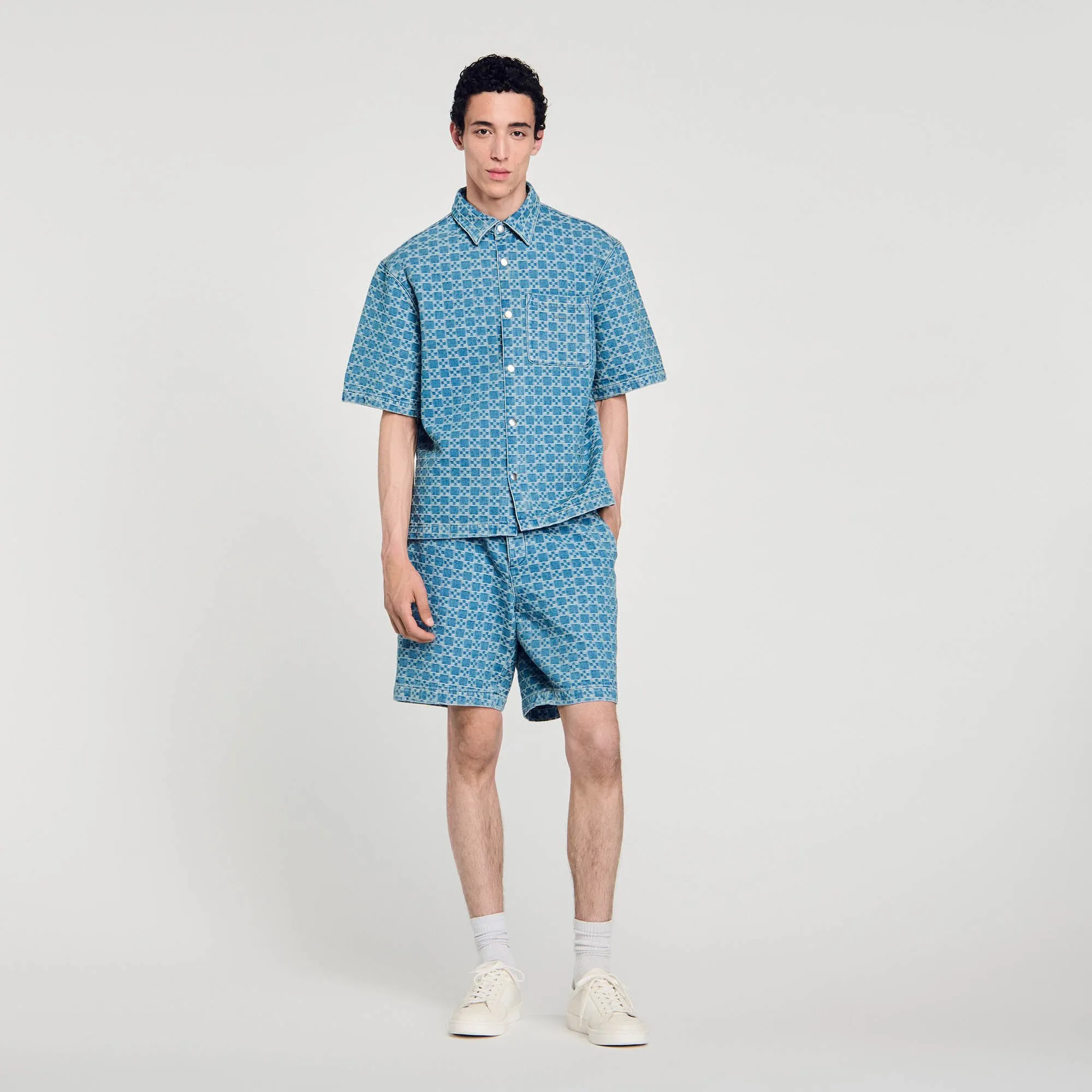 Hemd aus Denim mit Square-Cross-Motiv