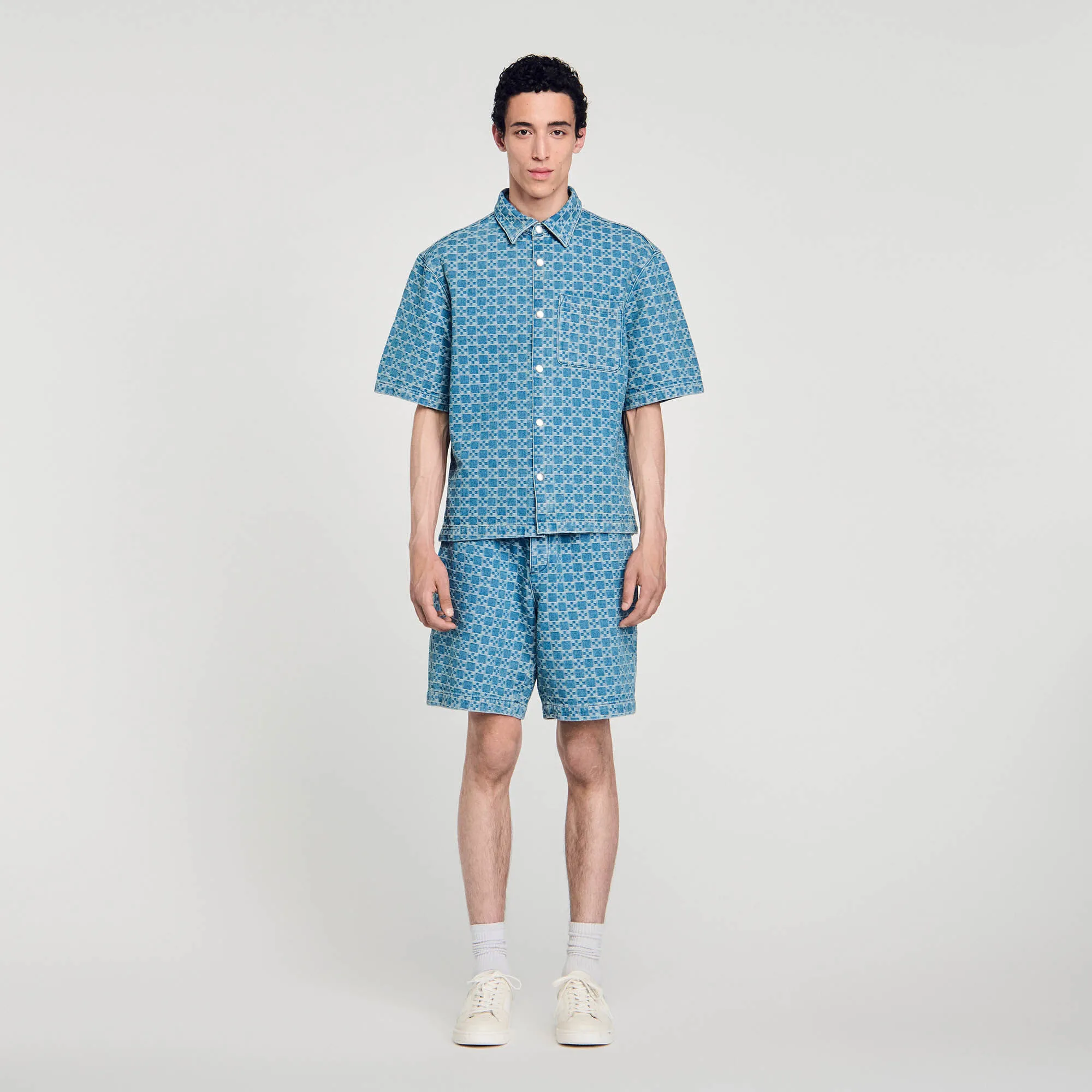 Hemd aus Denim mit Square-Cross-Motiv