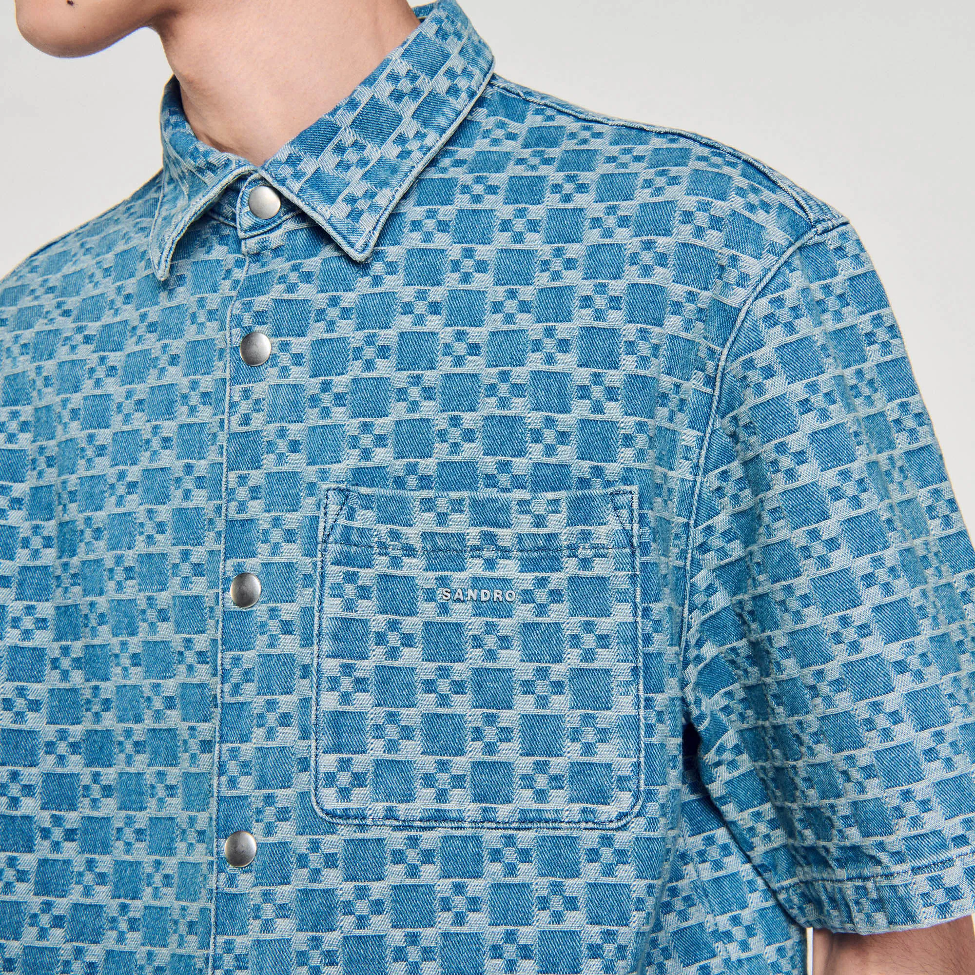 Hemd aus Denim mit Square-Cross-Motiv