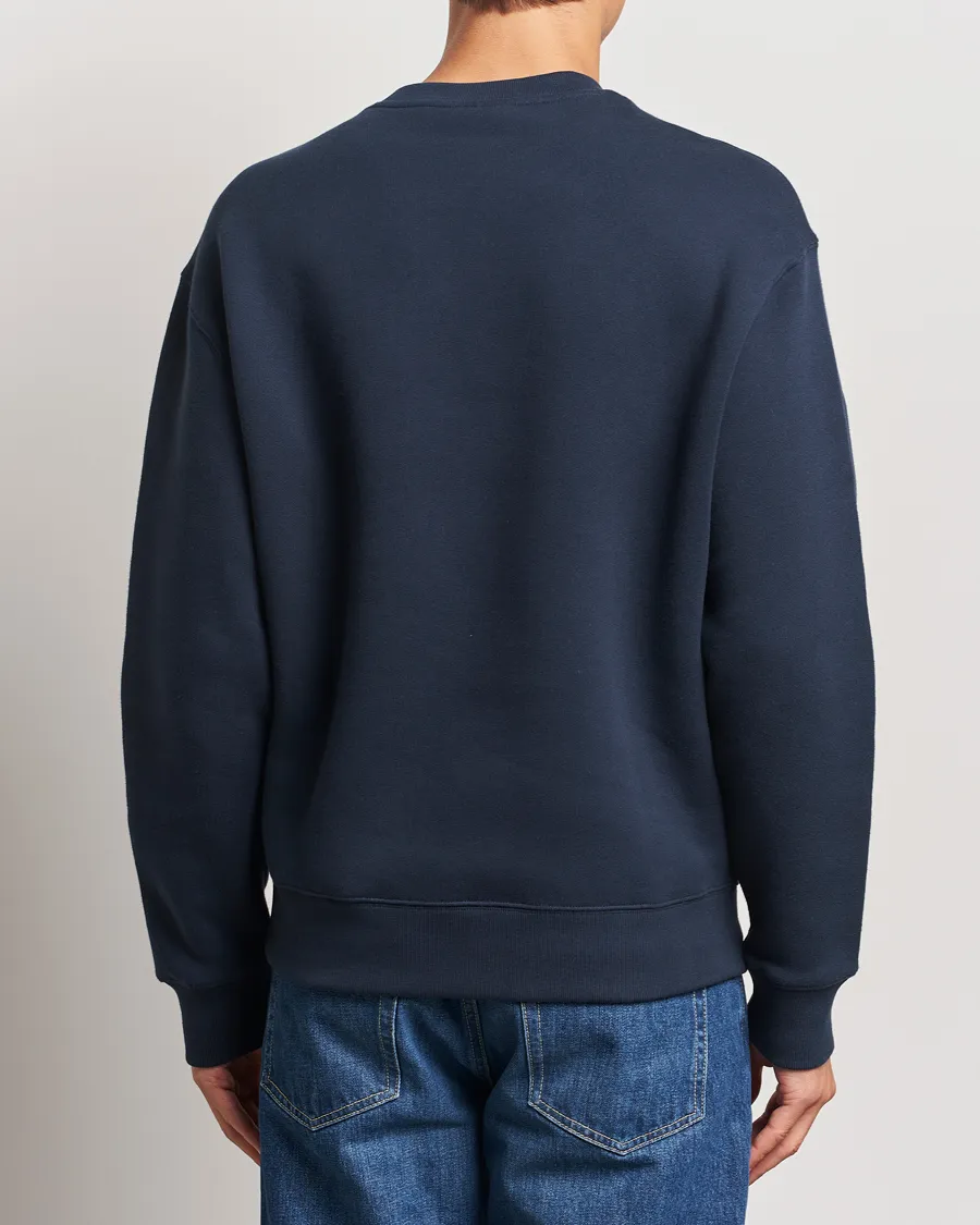 Striped Handwriting Sweatshirt Navy