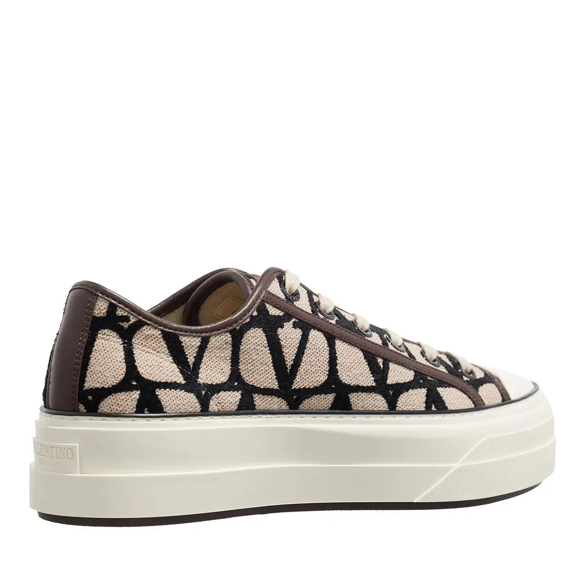   Valentino Garavani  Sneaker Toile Iconographe Naturale Nero  Plateau Sneaker 