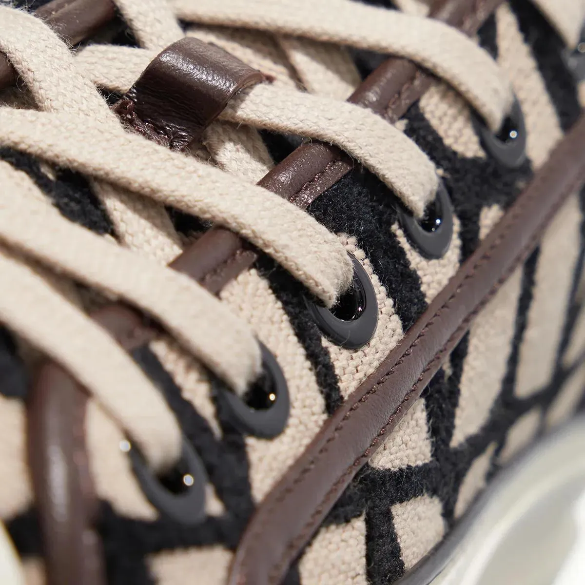   Valentino Garavani  Sneaker Toile Iconographe Naturale Nero  Plateau Sneaker 