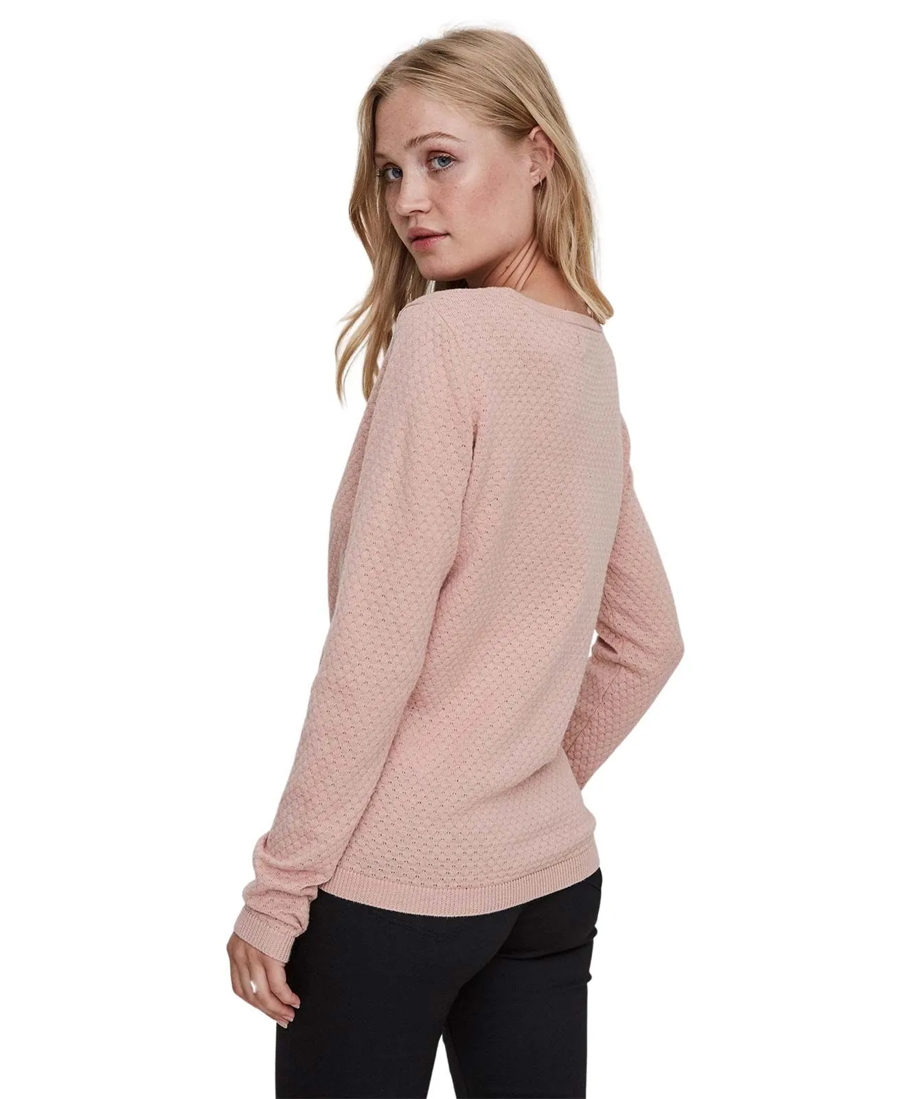 Vero Moda Pullover Care aus rosa Bio-Baumwolle