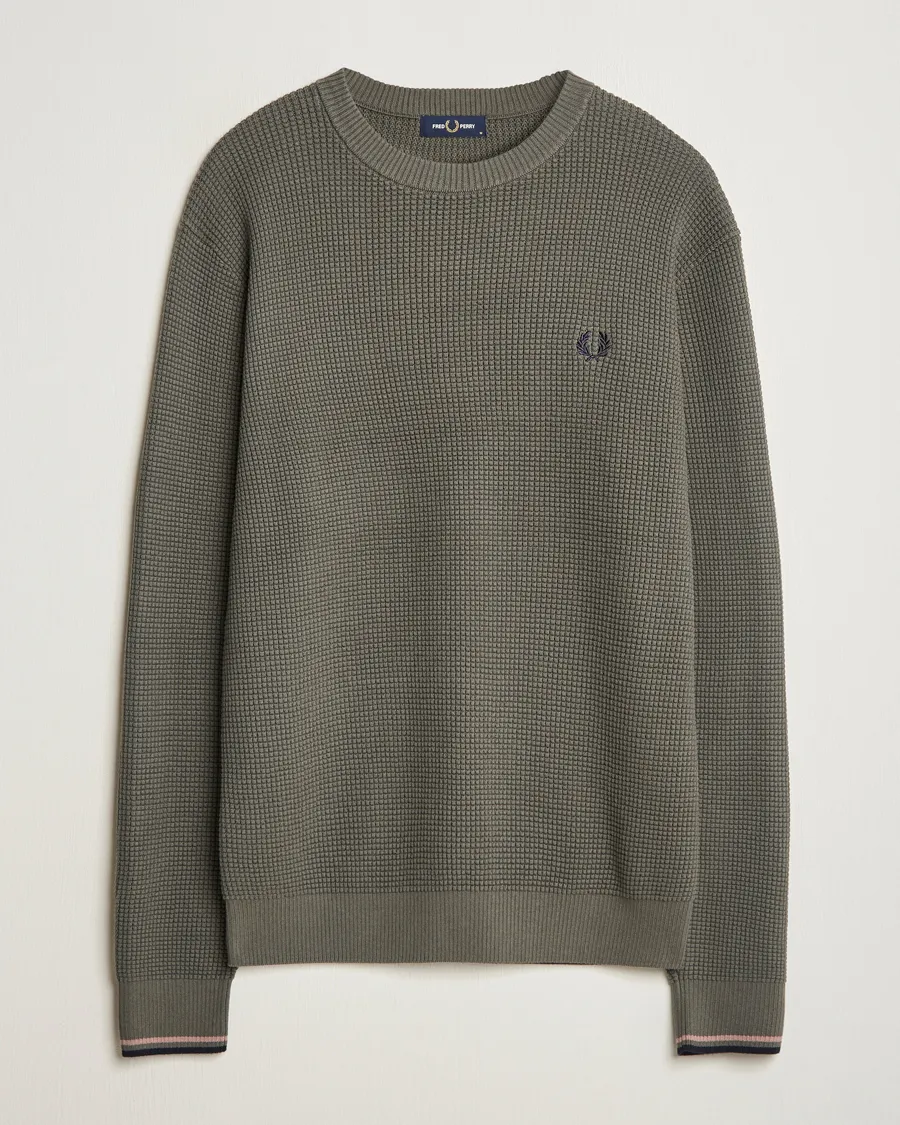 Waffle Stitch Jumper Field Green