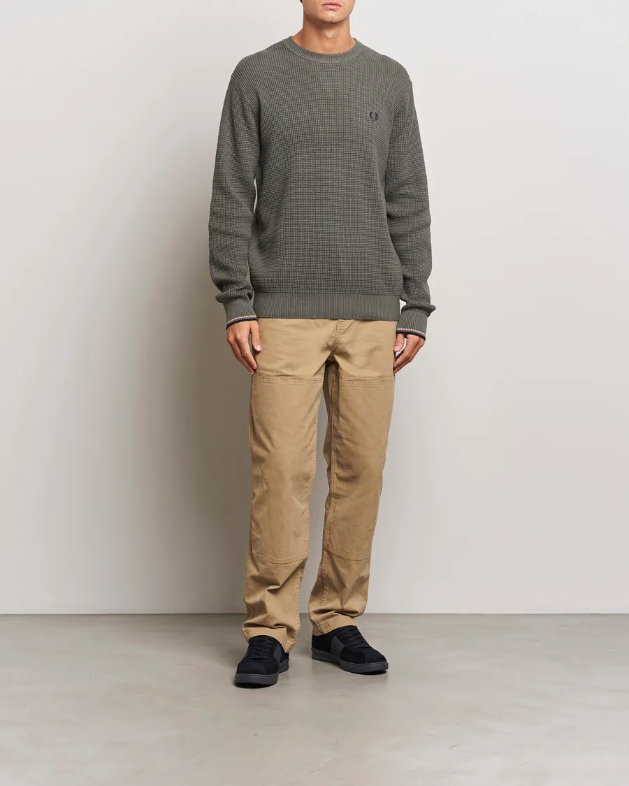 Waffle Stitch Jumper Field Green