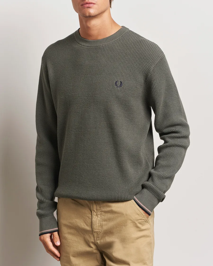 Waffle Stitch Jumper Field Green