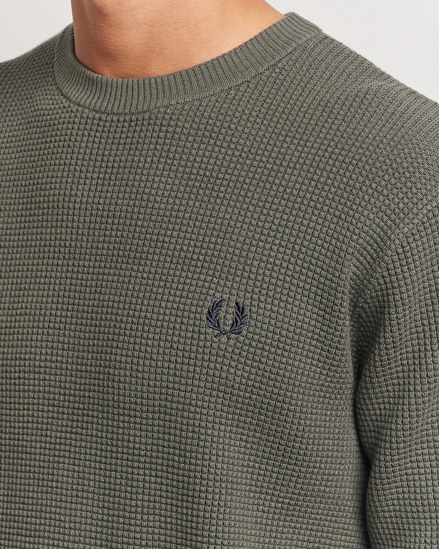 Waffle Stitch Jumper Field Green